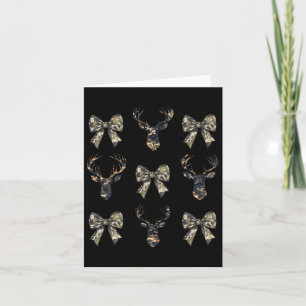 Camo Us Flag Deer Elk Hunting Hunter Coquette Wome Card
