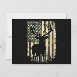 Camo US Flag Deer Hunting Camoflage Hunter Invitation