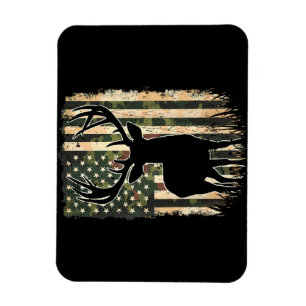 Camo US Flag Deer Hunting Camoflage Hunter Magnet