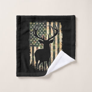 Camo US Flag Deer Hunting Camoflage Hunter Wash Cloth