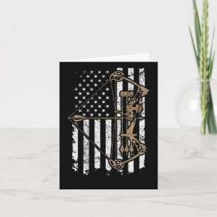 Camo Usa Flag Archery Compound Bow - Bow Hunter Card