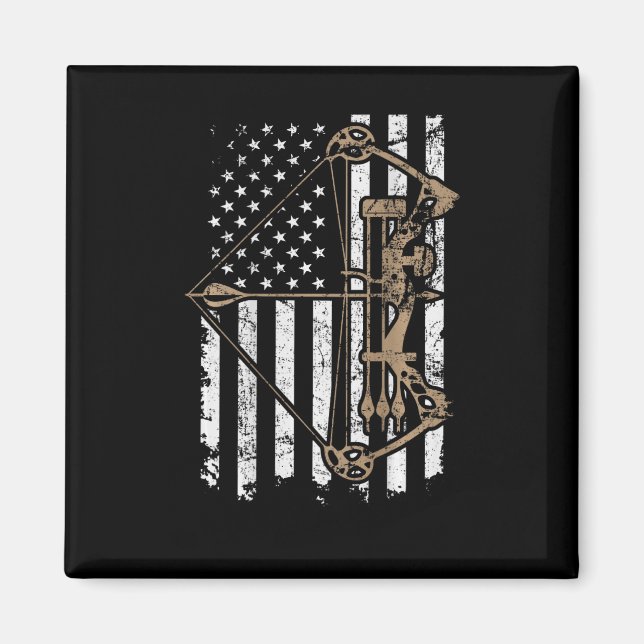 Camo Usa Flag Archery Compound Bow - Bow Hunter  Magnet (Front)