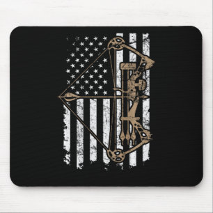 Camo Usa Flag Archery Compound Bow - Bow Hunter Mouse Pad