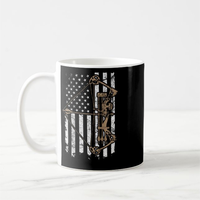 Camo Usa Flag Archery Compound Bow - Bow Hunter (o Coffee Mug (Left)