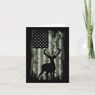 Camo Usa Flag Deer Elk Buck Camoflage Hunting For Card