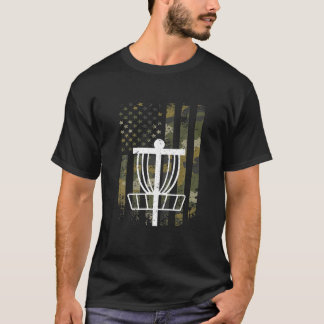 Camo USA Flag Disc Golf Disc Golf T-Shirt