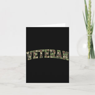 Camo Veteran Camourflage Varsity Text Fathers Day Card