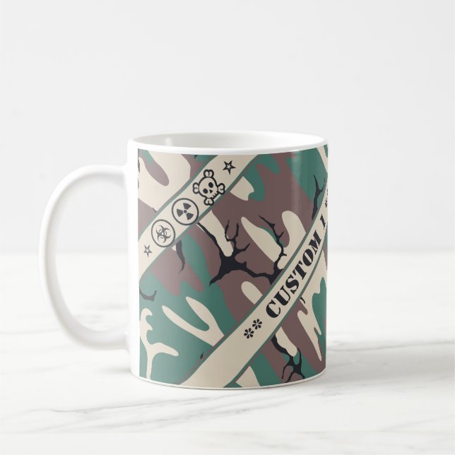 Camo w/ Custom Text Coffee Mug (Left)