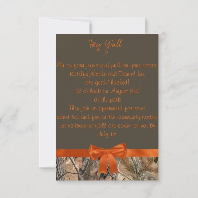 Camo Wedding Invitation (Front)