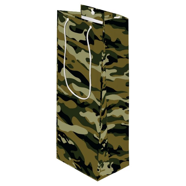Camo Wine Gift Bag (Front Angled)