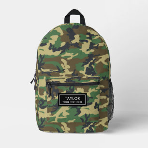 Camo Woodland Camouflage Printed Backpack