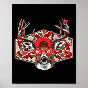 Camo Xoxo Valentine Buck Deer Hunting Season Famil Poster