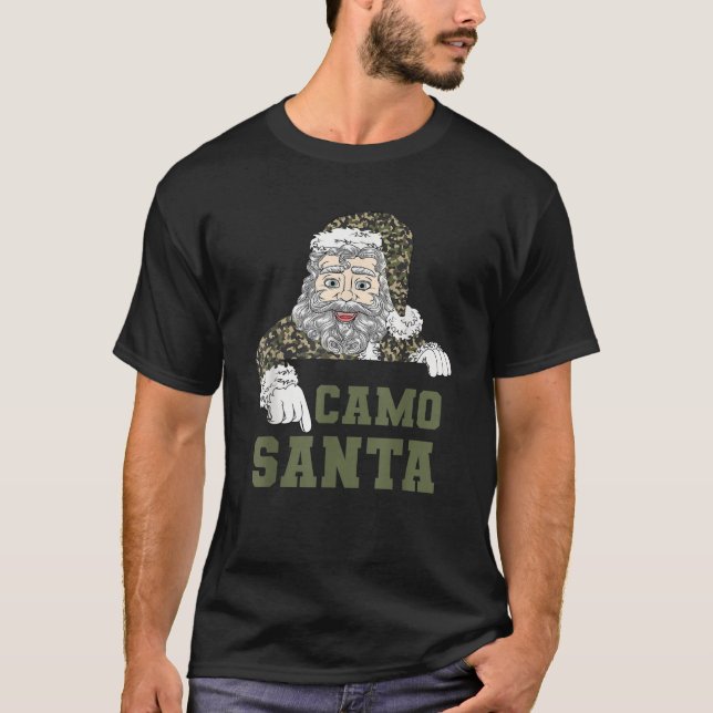 Camoflage Christmas Hunting Santa Camo Military Me T-Shirt (Front)