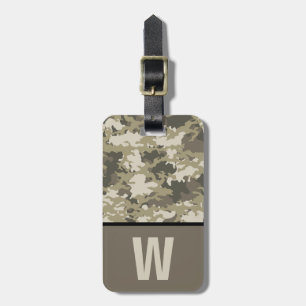Camoflauge, Camo, Colour Block Kid's Initial Luggage Tag