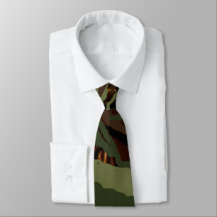 Camoflauge Design-Army Green Tie
