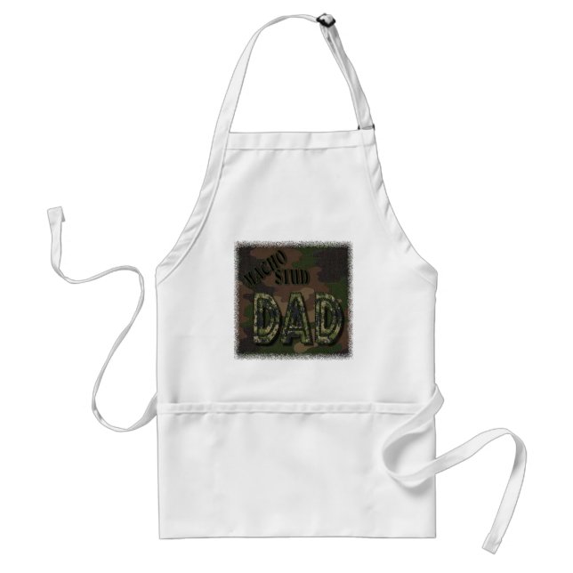 CAMOFLAUGE MACHO STUD DAD! MANLY GIFT STANDARD APRON (Front)