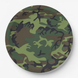 CAMOFLAUGE PATTERN PAPER PLATE
