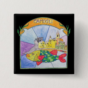 Camogli Fish 15 Cm Square Badge