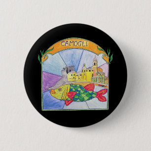 Camogli Fish 6 Cm Round Badge