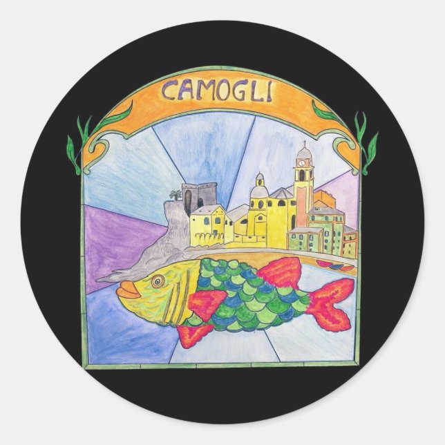 Camogli Fish Classic Round Sticker (Front)