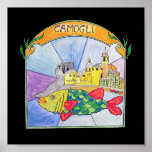 Camogli Fish Poster