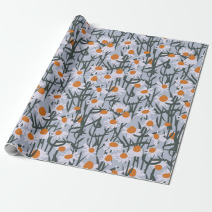 Camomile field seamless pattern on grey background wrapping paper