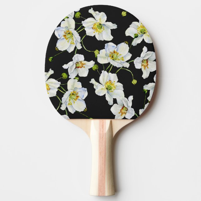 Camomile Flowers: Watercolor Illustration Pattern Ping Pong Paddle (Front)