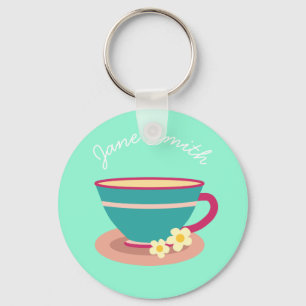Camomile tea for tea lovers key ring