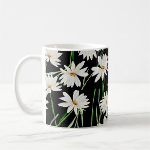 Camomile watercolor illustration print pattern coffee mug