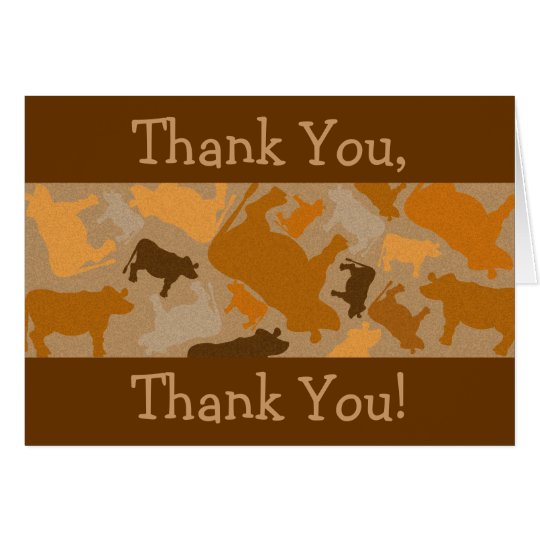 CaMOOflage Cow Collage in Orange Card