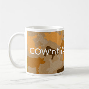 CaMOOflage Cow Collage in Orange Coffee Mug