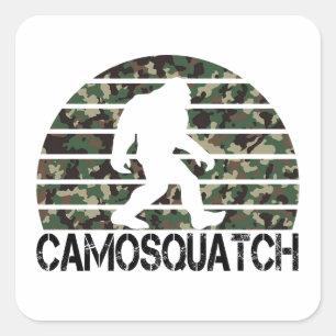 Camosquatch Funny Bigfoot Square Sticker