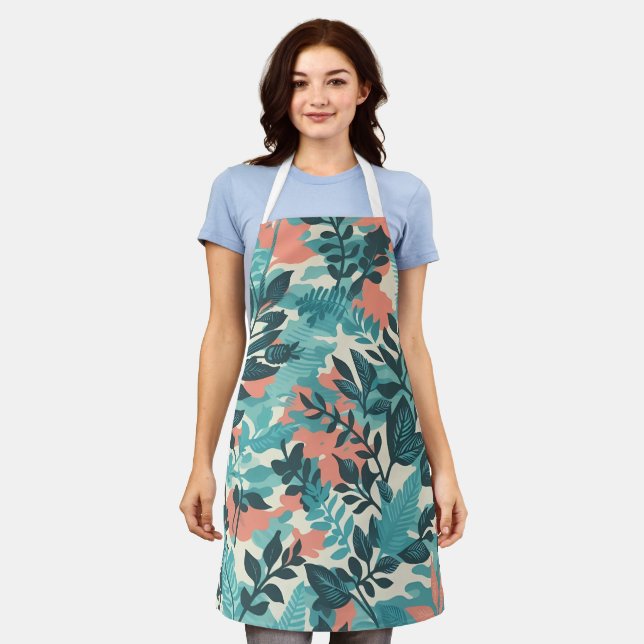 Camouflage Abstract Leaves Apron (Worn)