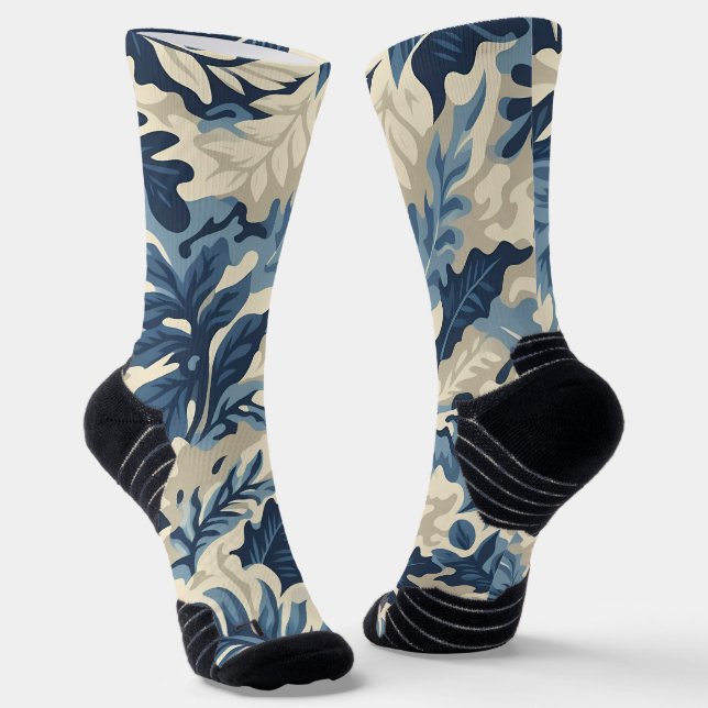 Camouflage Abstract Leaves Socks (Angled)