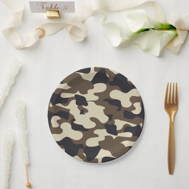 Camouflage Accessories Paper Plate (Wedding)
