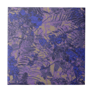 Camouflage against blue flower ceramic tile