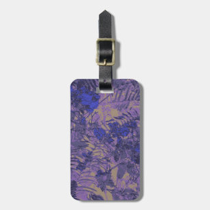 Camouflage against blue flower luggage tag