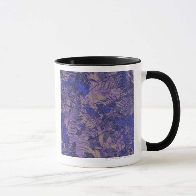 Camouflage against blue flower mug (Right)