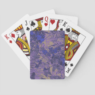 Camouflage against blue flower playing cards
