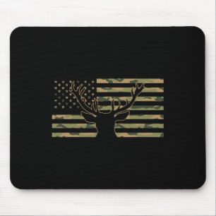 Camouflage American Flag Antlers Deer Cool Patriot Mouse Pad