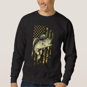 Camouflage American Flag Bass Fishing Camo Usa Fis Sweatshirt