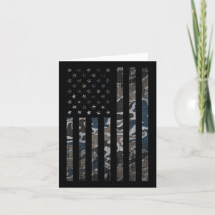 Camouflage American Flag Camo Military 4th Of July Card