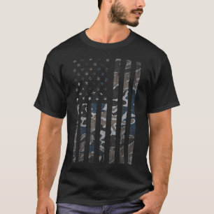 Camouflage American Flag Camo Military 4th Of July T-Shirt