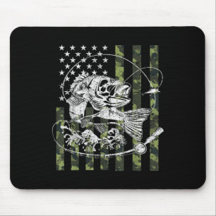 Camouflage American Flag Fishing Gifts For Men Wom Mouse Pad
