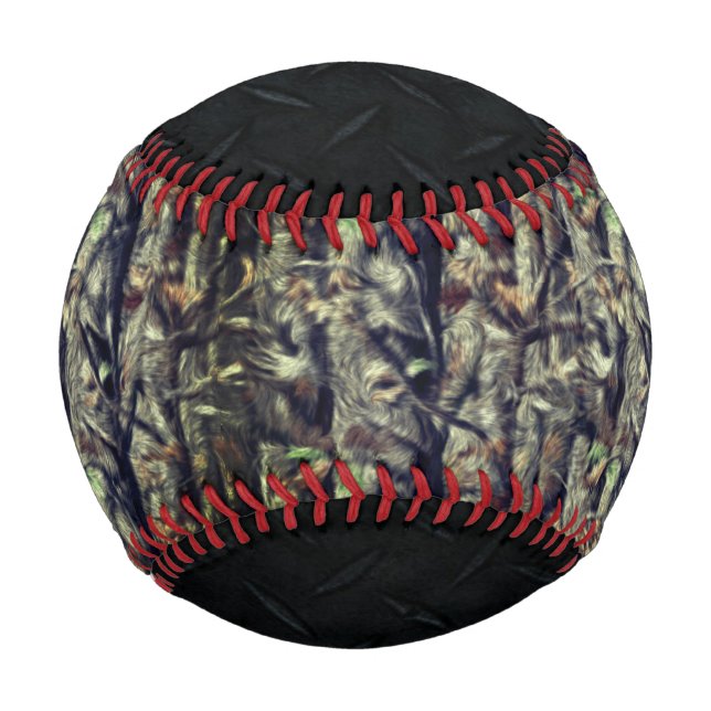 Camouflage and Black Diamond Plate Baseball (Front)