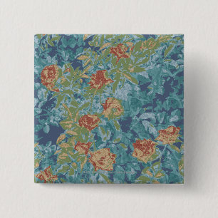 Camouflage and flowers 15 cm square badge