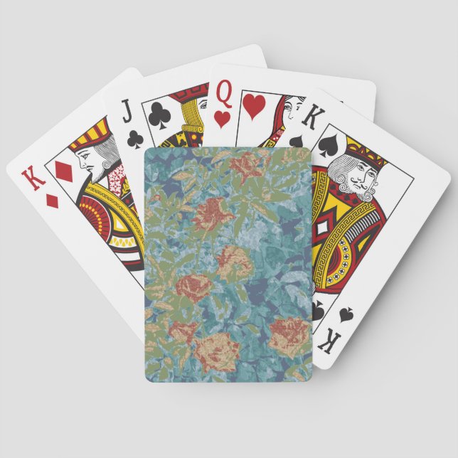 Camouflage and flowers playing cards (Back)