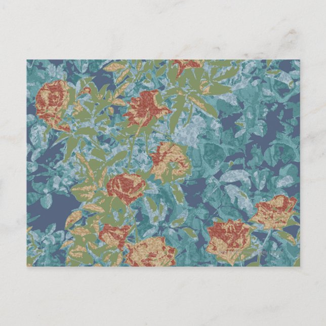 Camouflage and flowers postcard (Front)