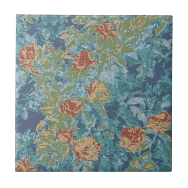 Camouflage and flowers tile (Front)