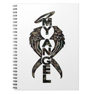 Camouflage angel wings spiral notebook